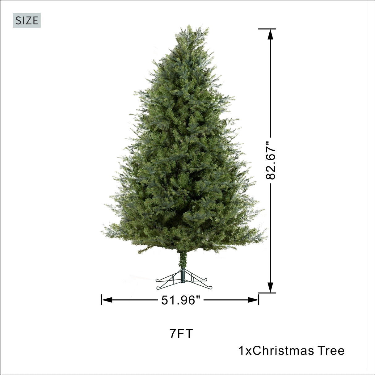 7 Ft Realistic PE/PVC Hybrid Christmas Tree with Fresh Pine Scent