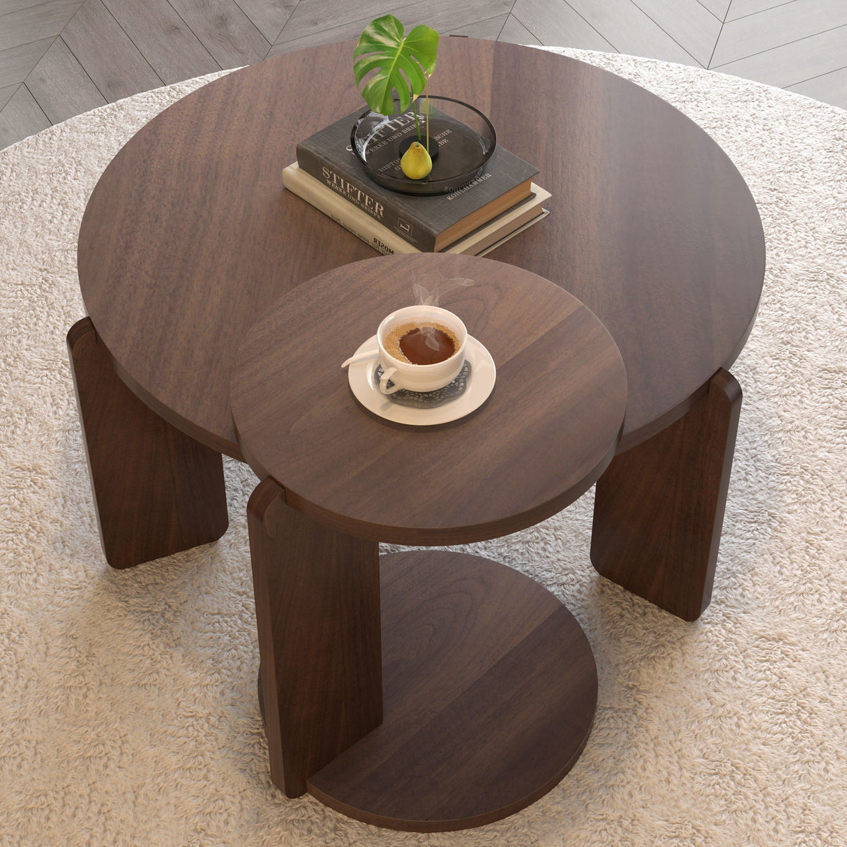 Round Coffee & End Table Set