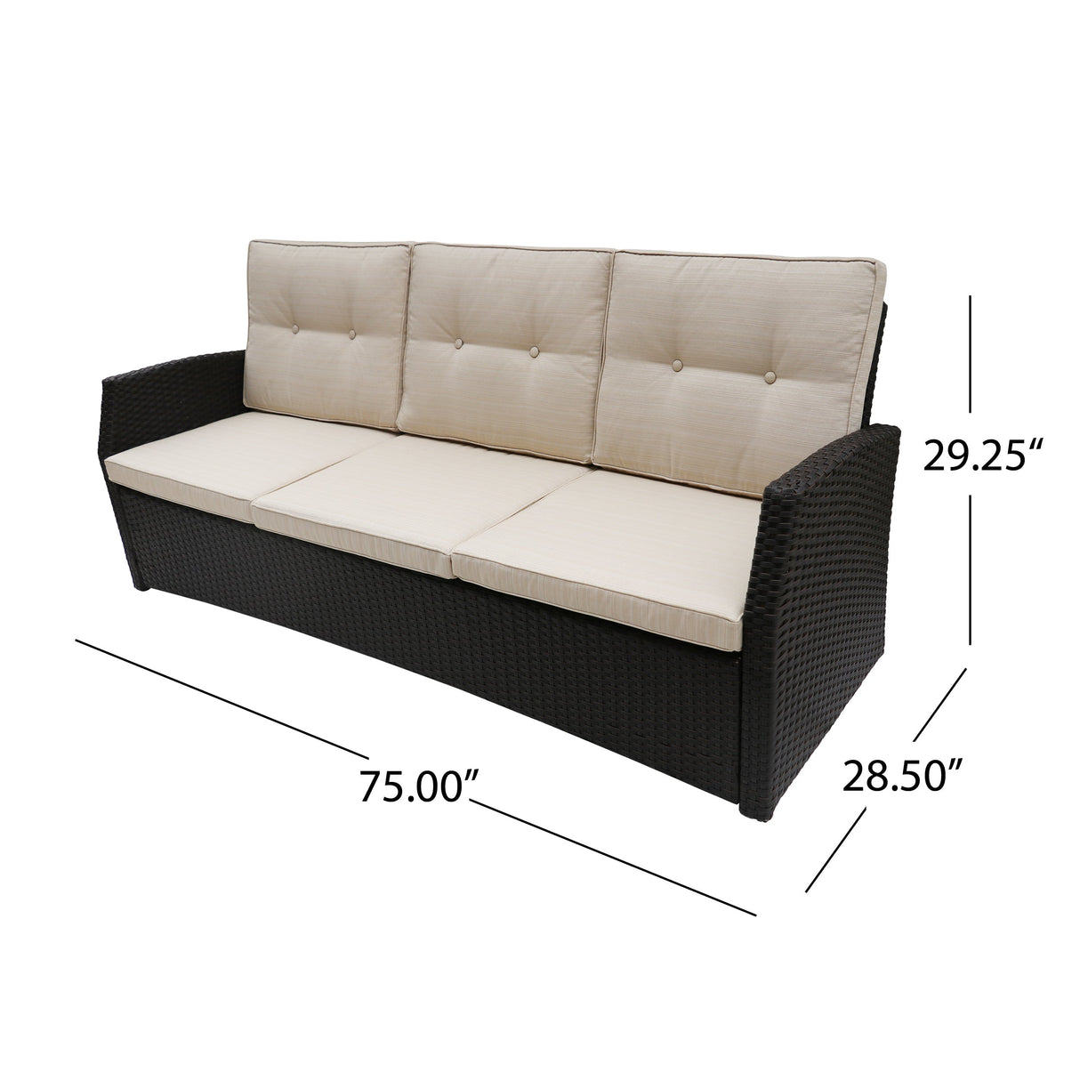 The All-Weather Steel-Framed Three-Seater Patio Sofa