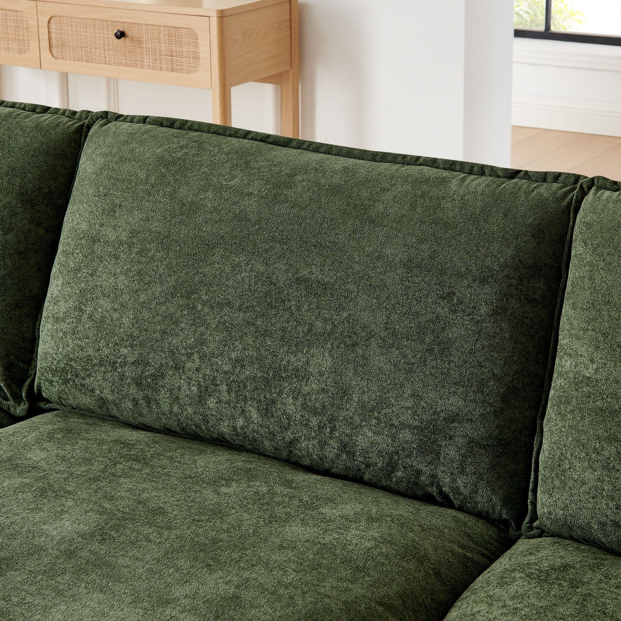 L-Shaped Sectional Sofa With Ottoman, Convertible 4 Seater Couch