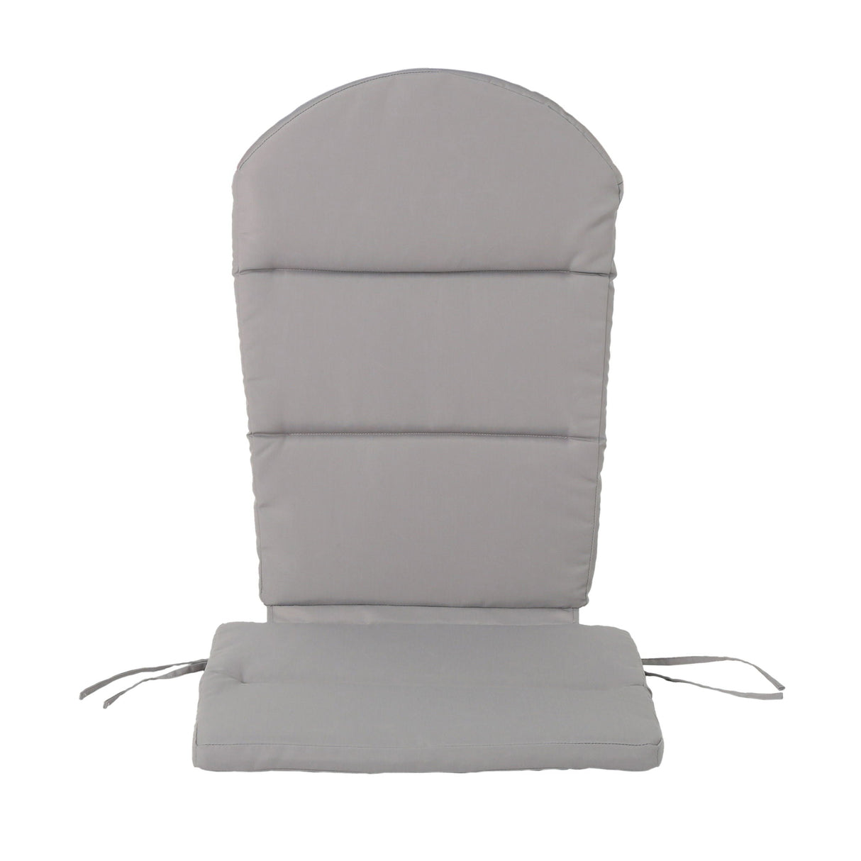 Outdoor Adirondack Chair Cushion With Water Resistant Fabric And Ties - Gray