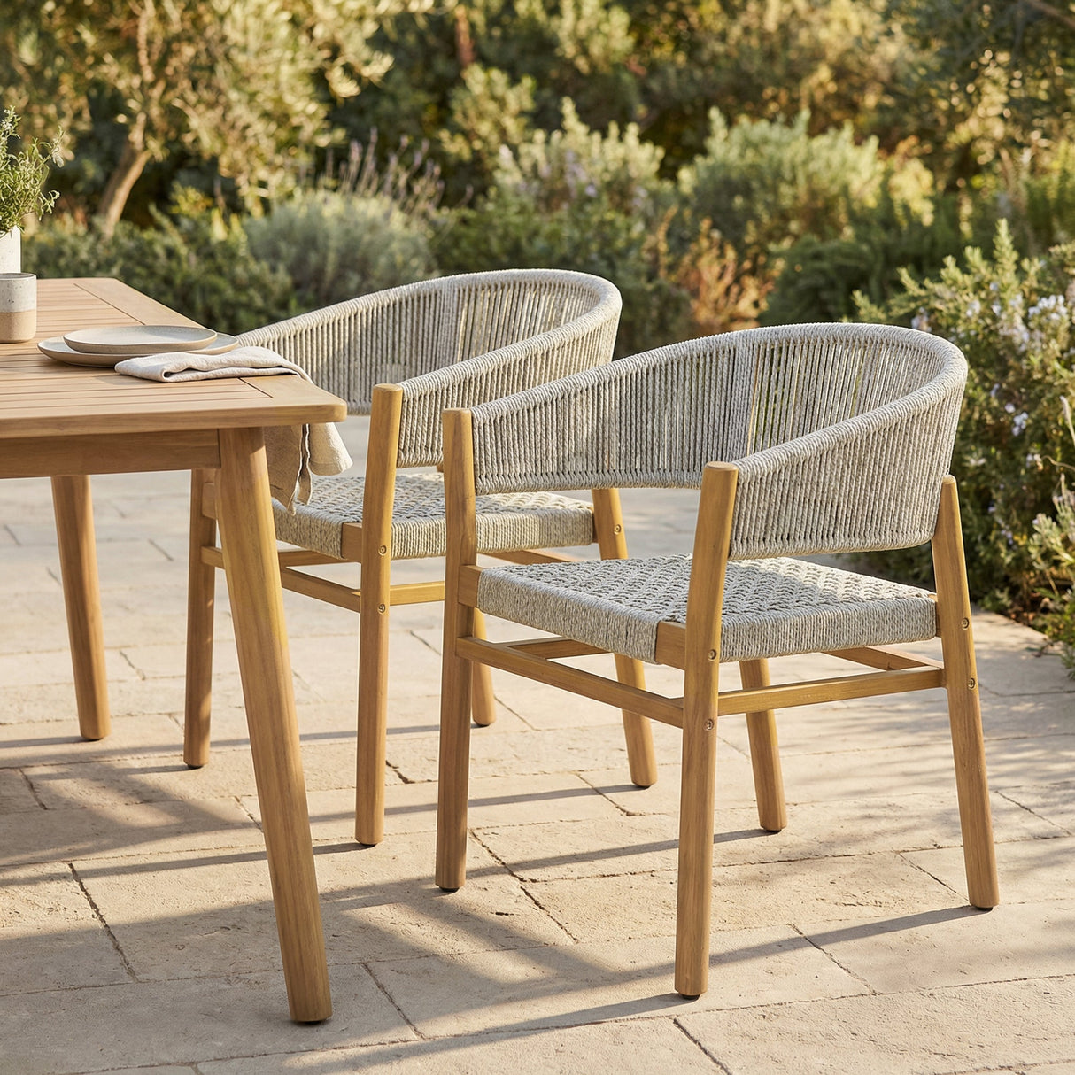 Outdoor Accent Chair Set for 2 Persons