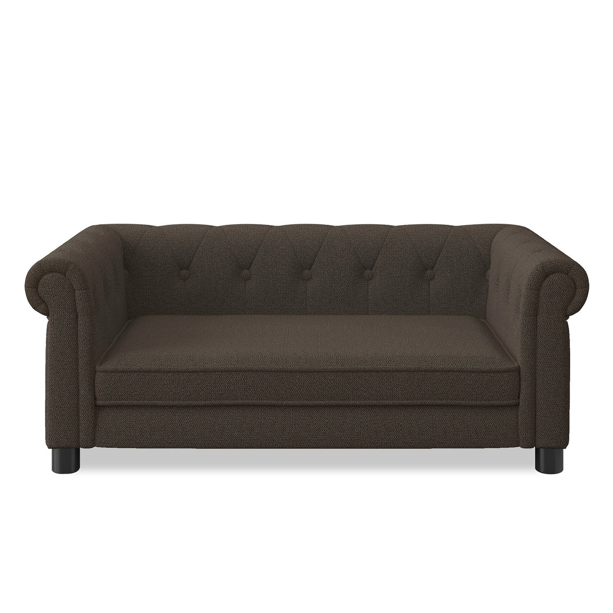 Elegant Rectangular Pet Bed for Small and Medium Dogs - Dark Brown