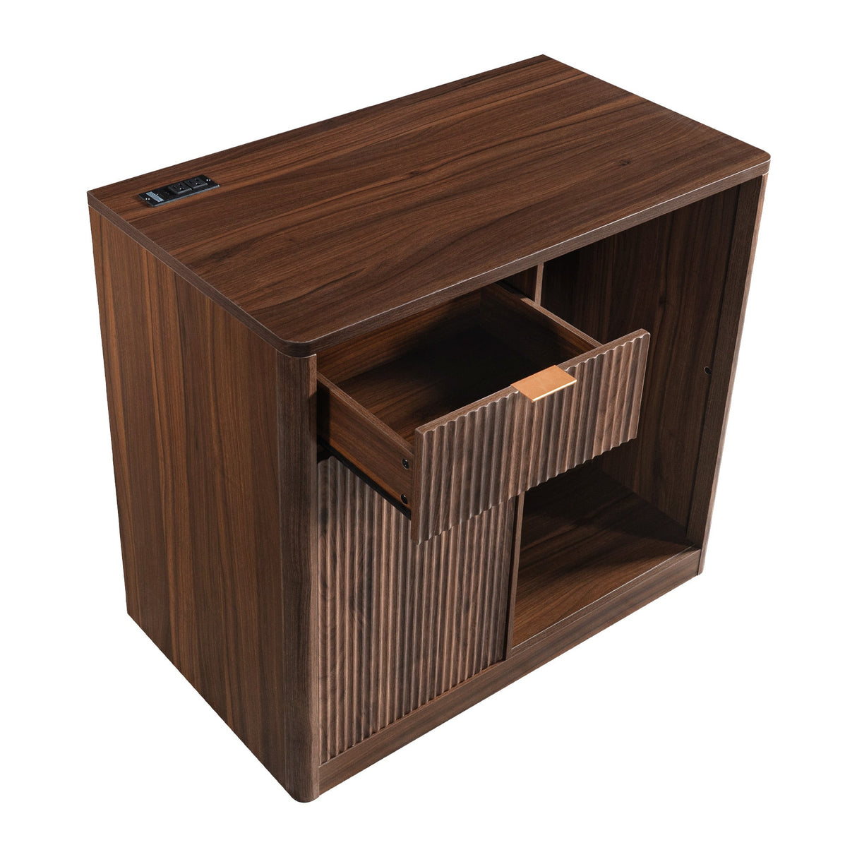 K&K 2-Piece Coffee Bar Cabinet with Fridge Space