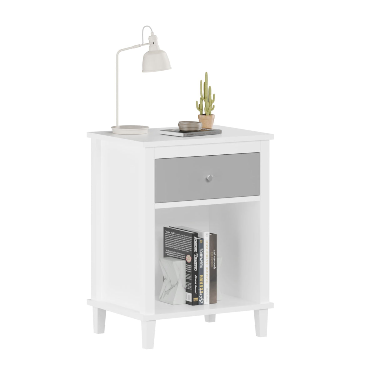 Nightstand With 1 Drawer 1 Shelf