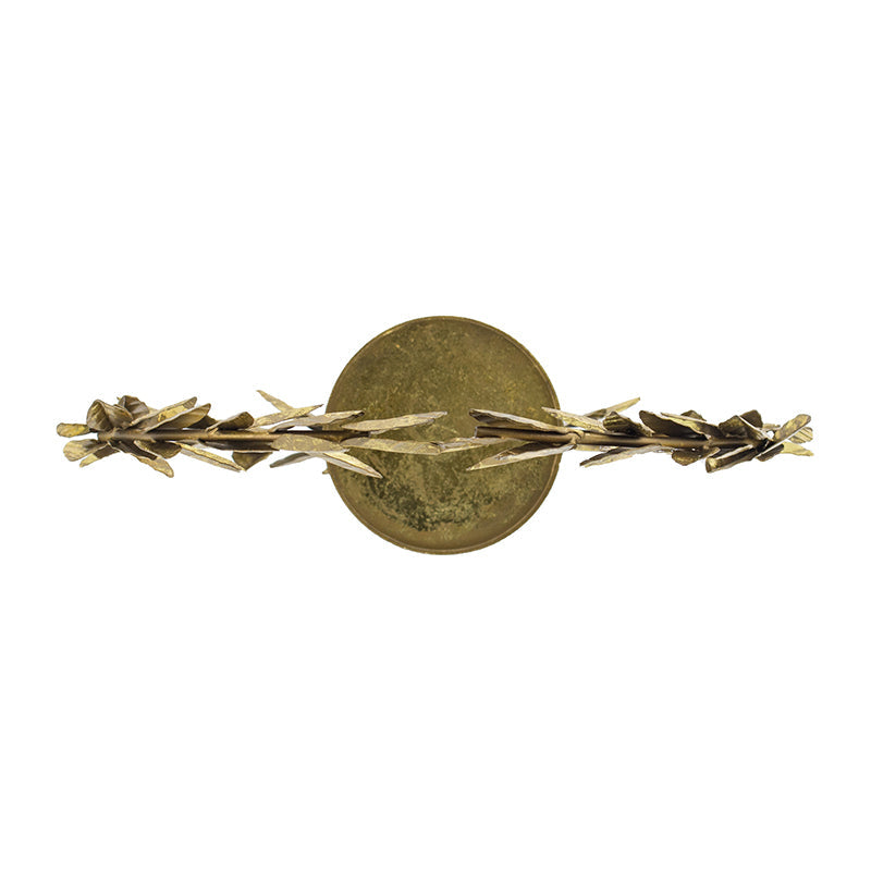 14.2x3.5x19.7" Iron Floral Hurricane With Marble Base