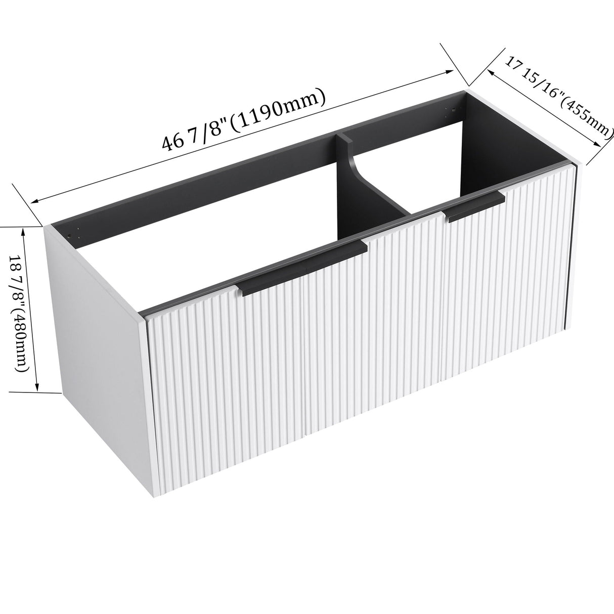 Contemporary Wall Mounted Bathroom Vanity With Soft Close Doors