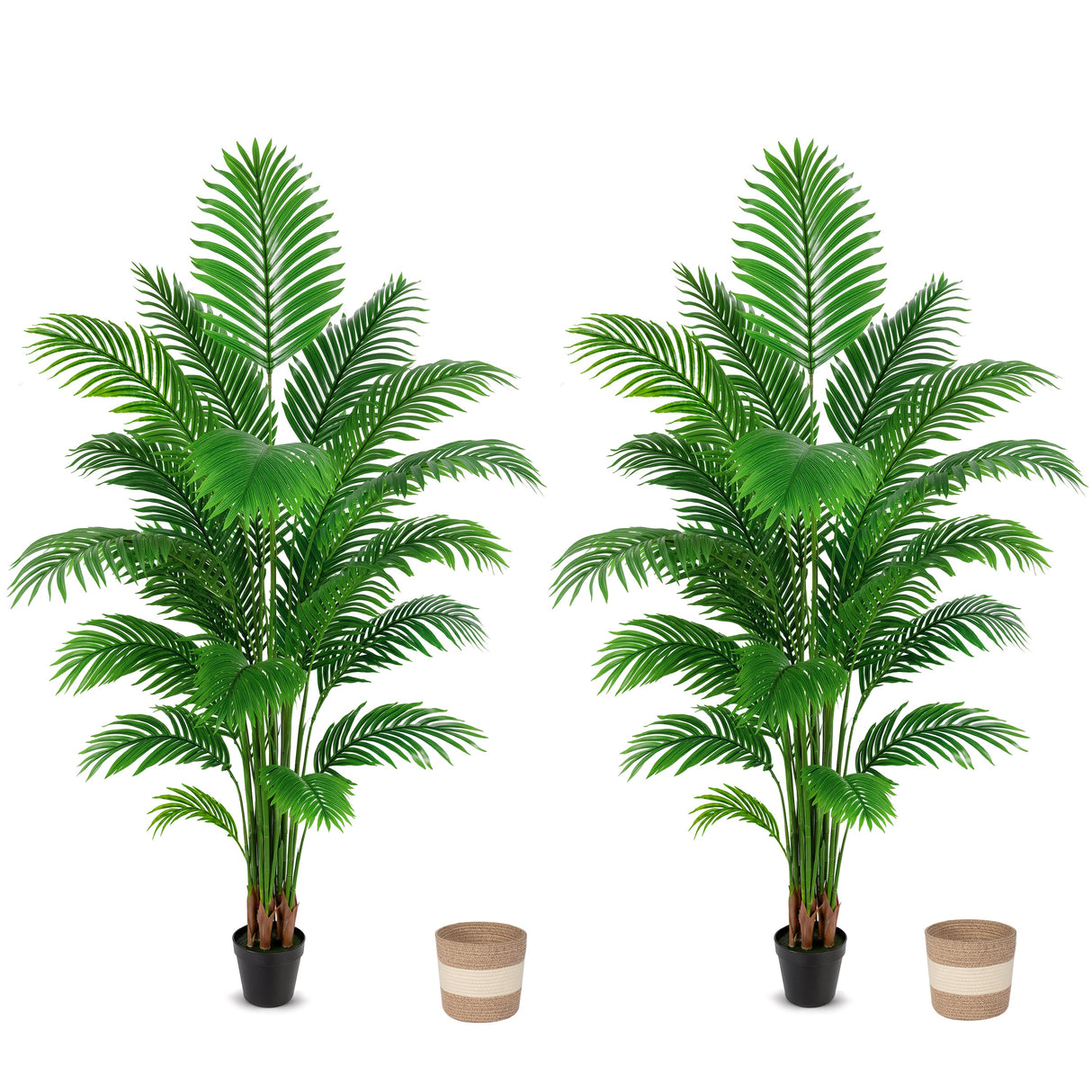 Artificial Palm Tree 6ft - Large Fake Tropical Tree (2 Pack)
