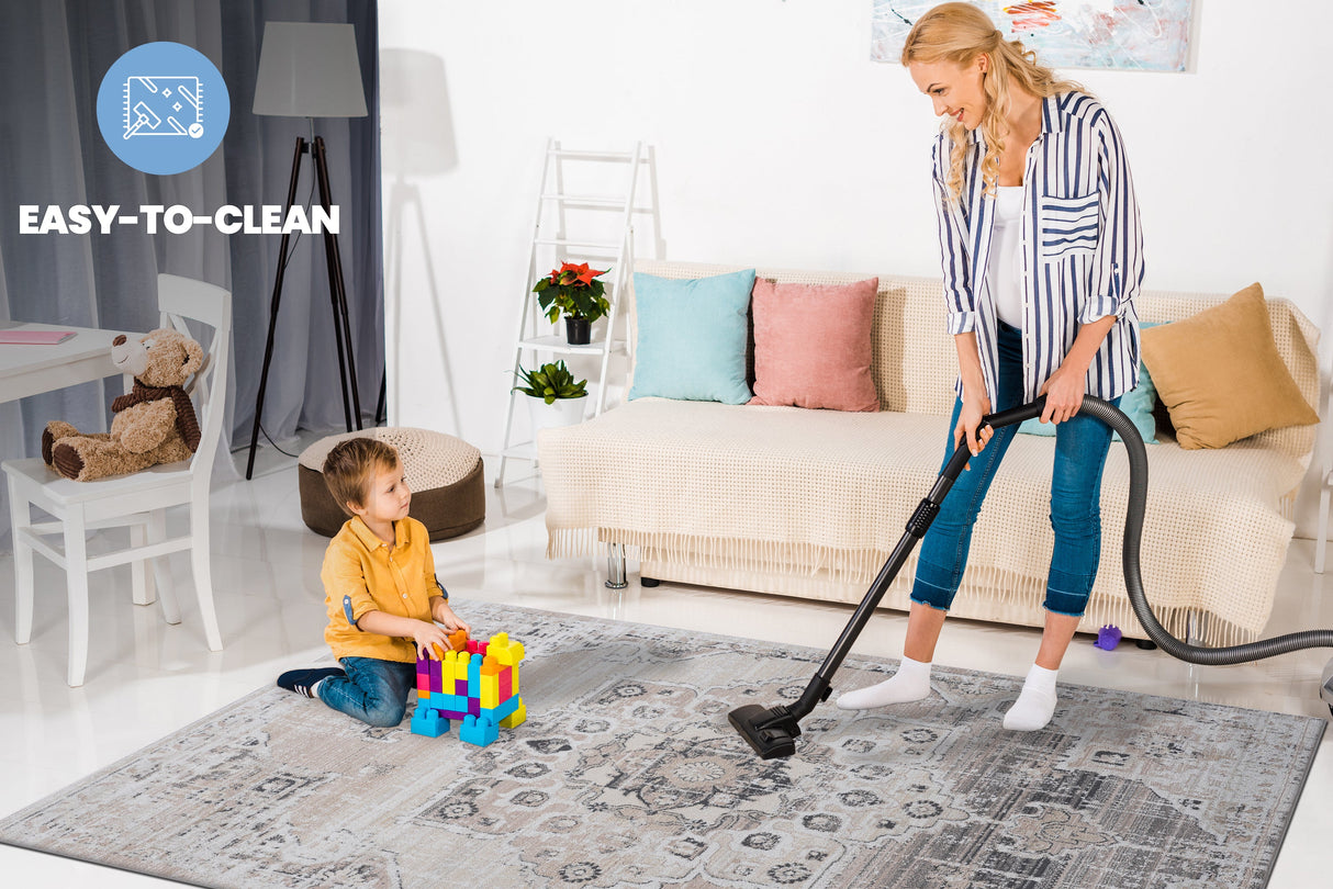 NAAR PAYAS Collection Medallion Non-Shedding  and Stain Resistant Area Rug