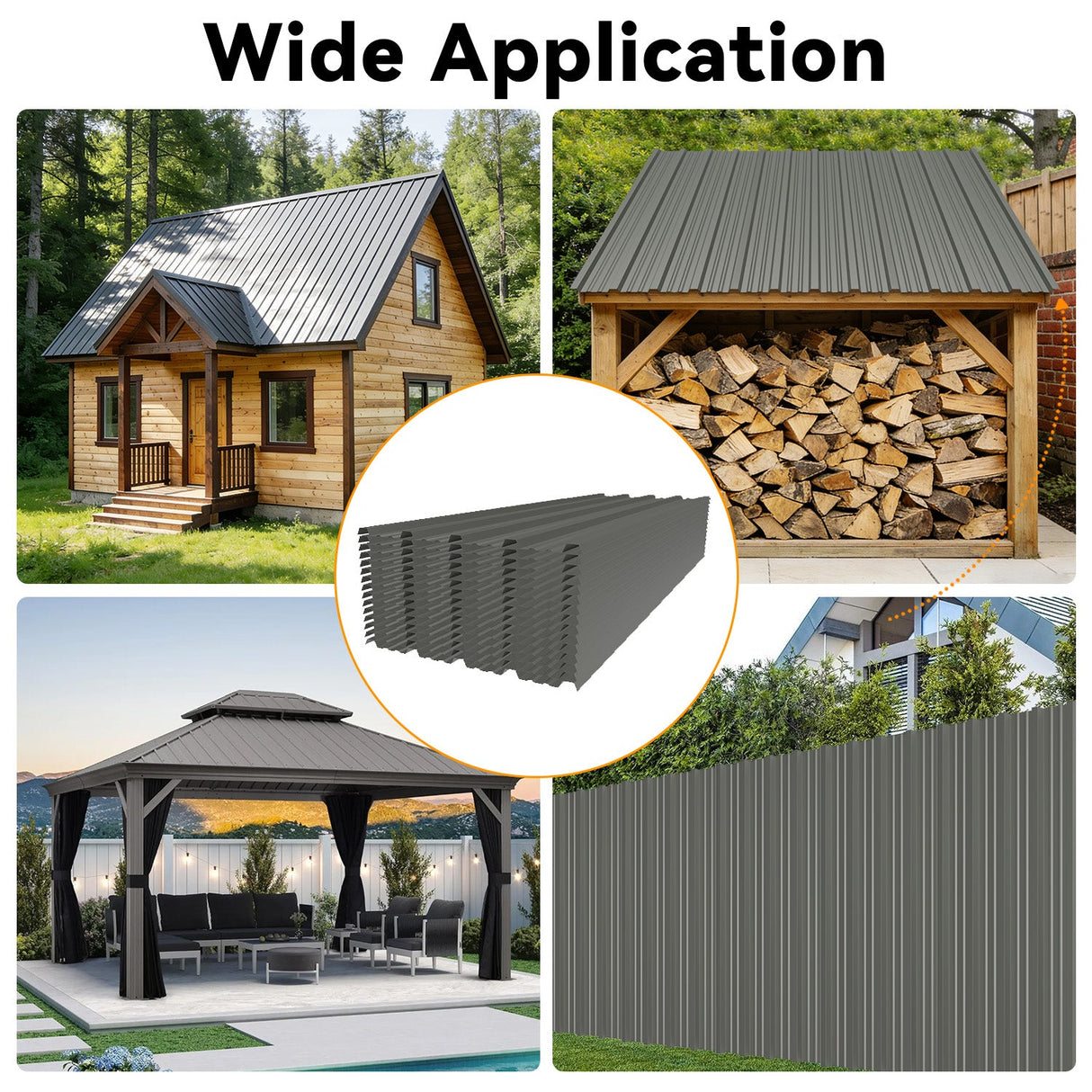 20 Pcs 42.52''X18.9'' Corrugated Metal Roofing Panels