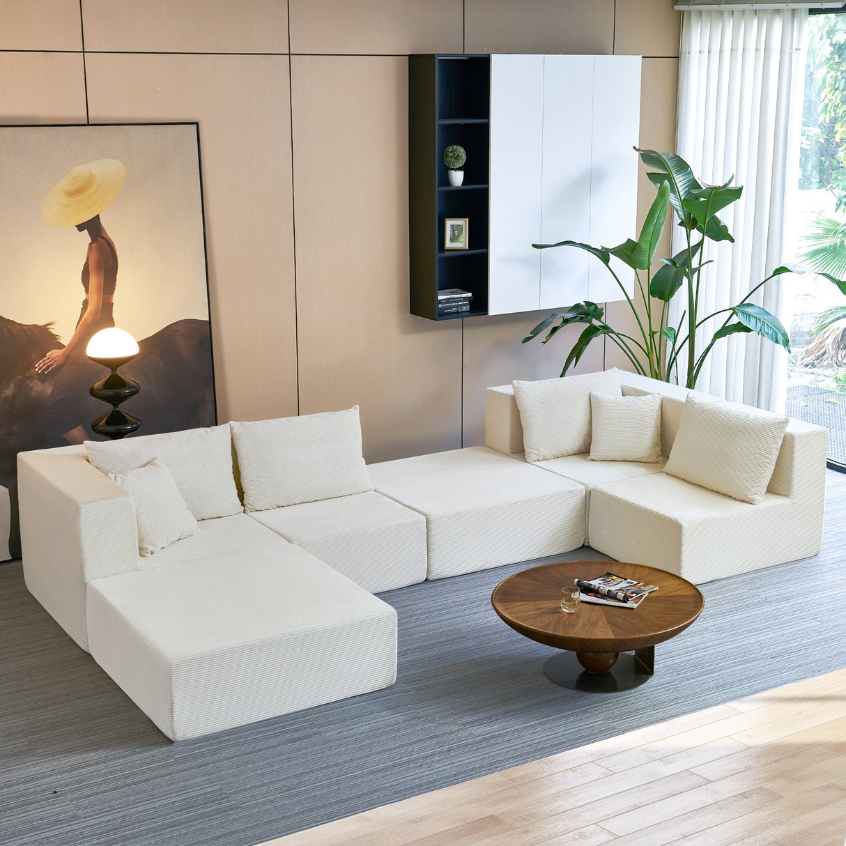 140" Modular Sectional Sofa Bed