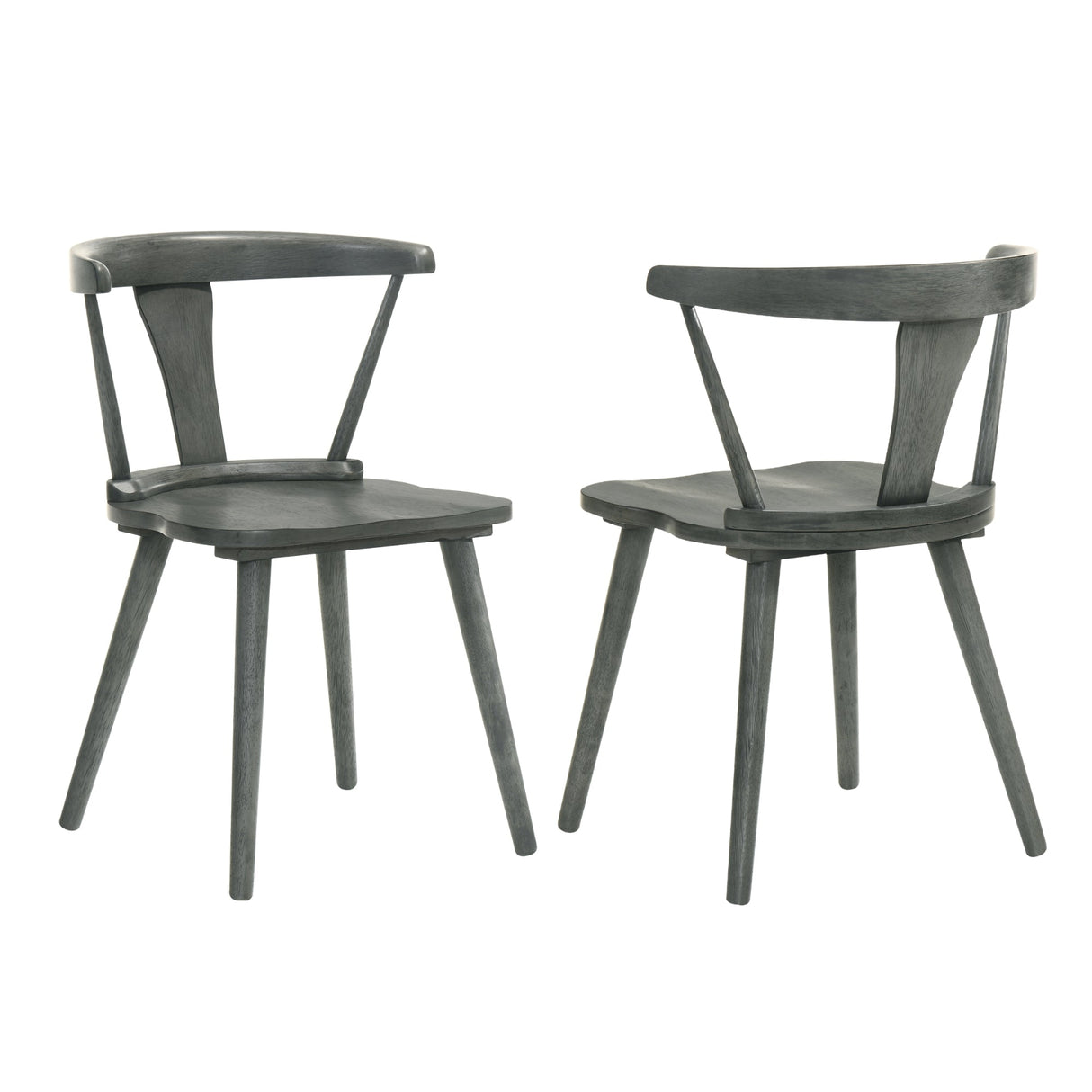 Modern Farmhouse Wood Dining Chairs, Set of 2