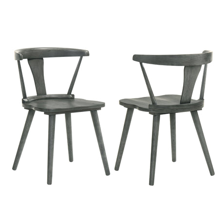 Modern Farmhouse Wood Dining Chairs, Set of 2