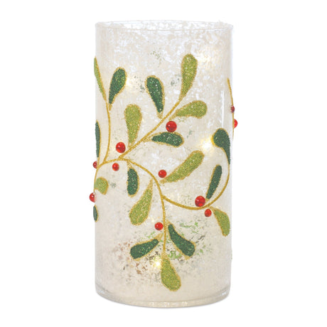 Beaded-Glass-Mistletoe-Candle-Holder-(Set-of-2)-Candle-Holders