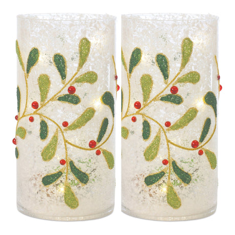 Beaded Glass Mistletoe Candle Holder (Set of 2) - Tuesday Morning - Candle Holders