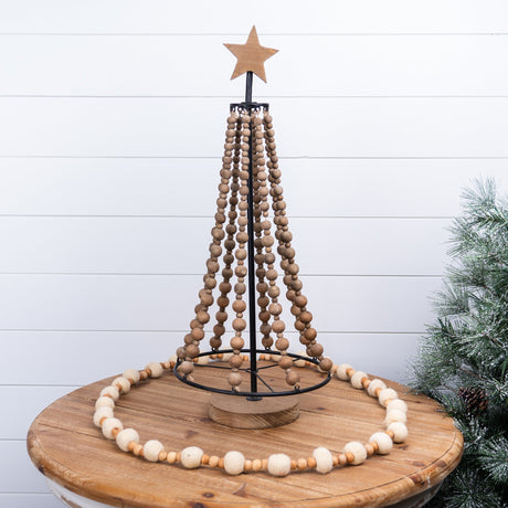 Beaded Wood Holiday Tree 25"H - Tuesday Morning - Decorative Objects