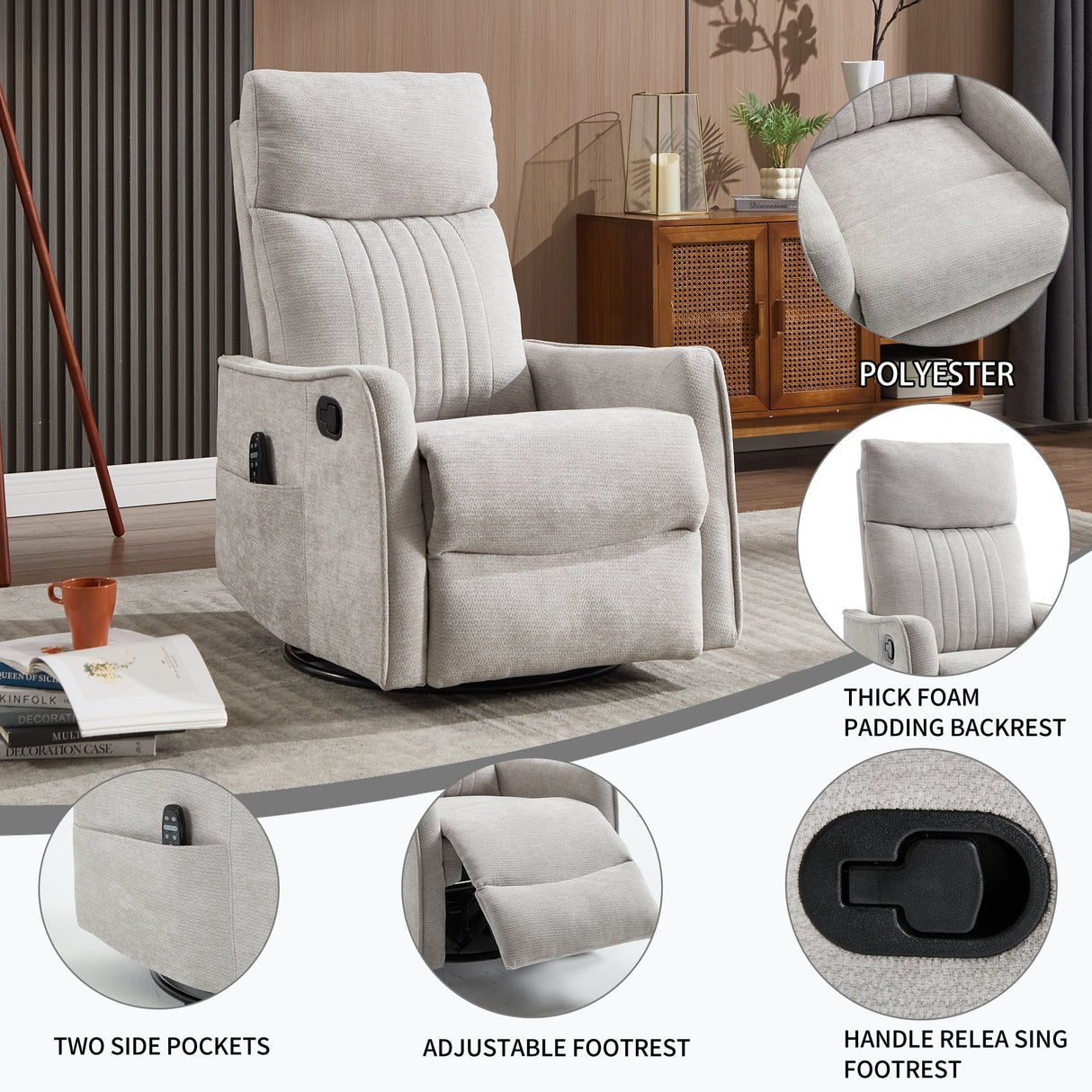 Comfortmax Swivel and Rocking Recliner
