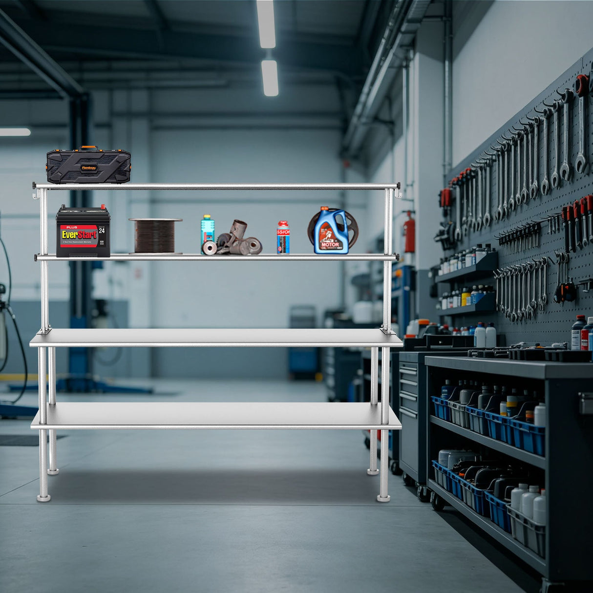 72 Inch Adjustable Stainless Steel Kitchen Rack