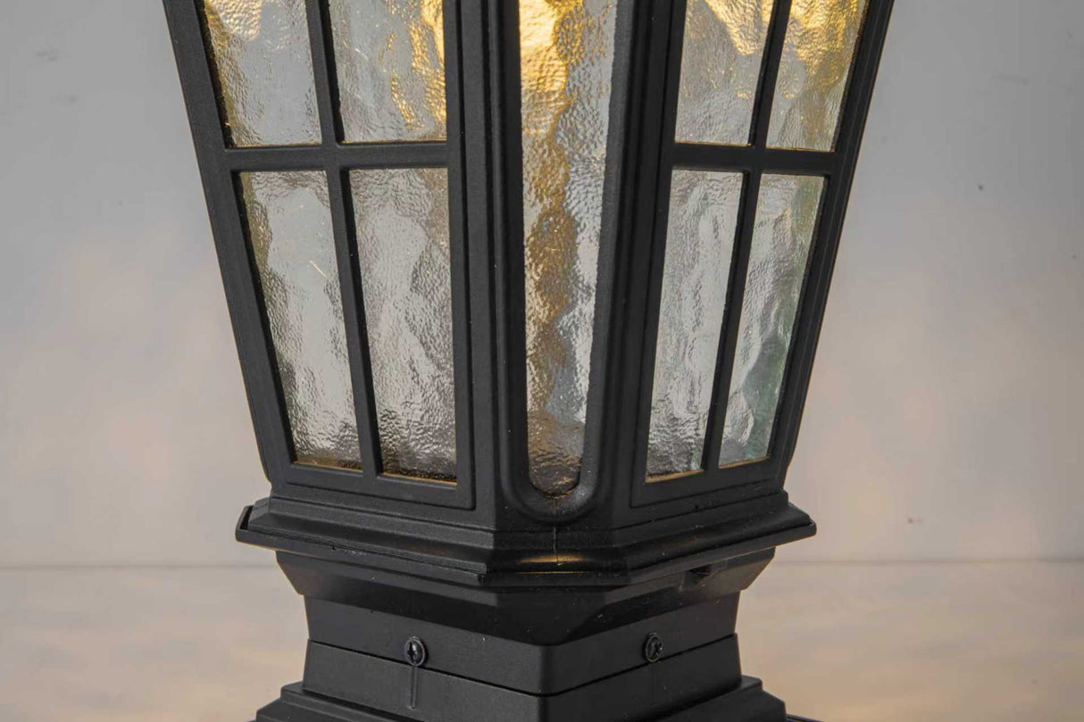 Garden Post Light Black Aluminum Outdoor Column Light