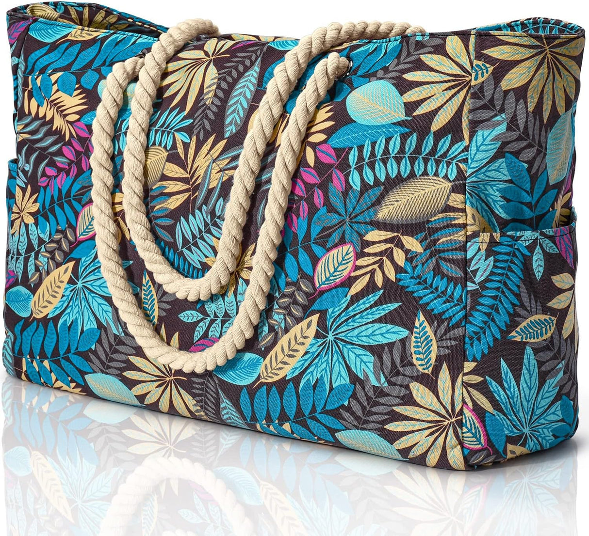 Waterproof Oversized Beach Tote Bag 20L Sandproof Zip Travel Carryall