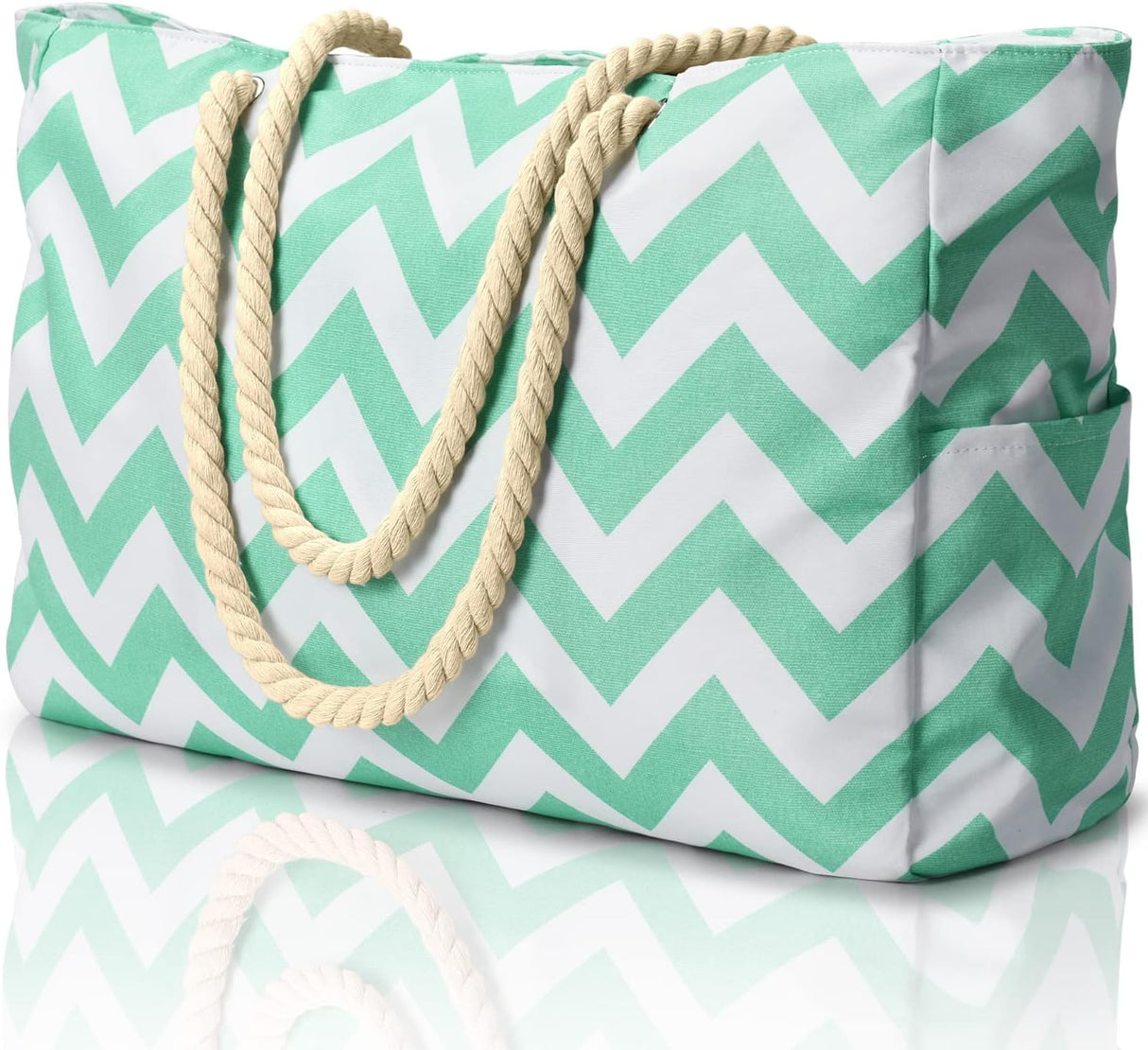 Waterproof Oversized Beach Tote Bag 20L Sandproof Zip Travel Carryall