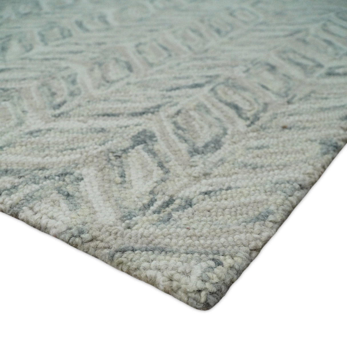 Custom Made Modern Contemporary Beige And Gray Hand Tufted Wool Rug