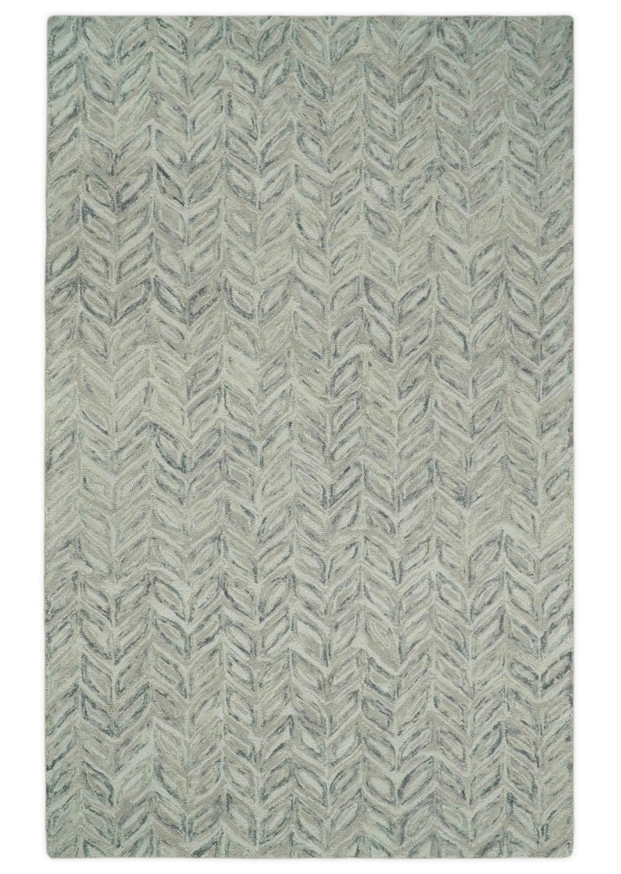 Custom Made Modern Contemporary Beige And Gray Hand Tufted Wool Rug