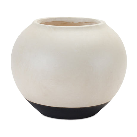 Beige Two Tone Ceramic Vase 8.75"D - Tuesday Morning - Vases
