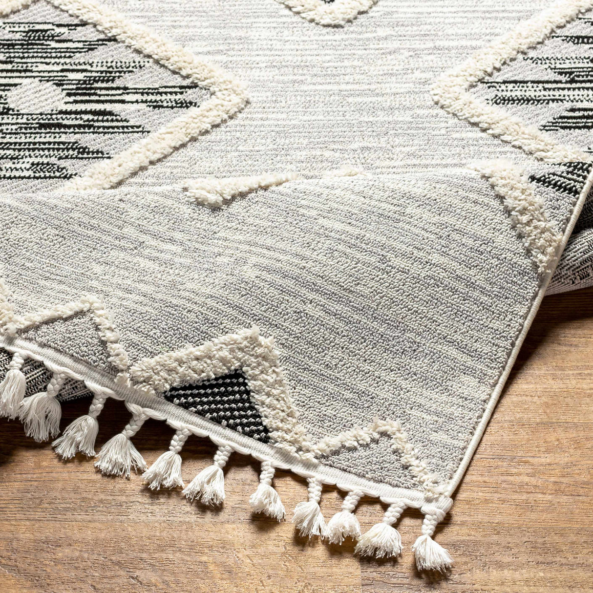 Belance High/Low Pile Rug with Tassels - Clearance