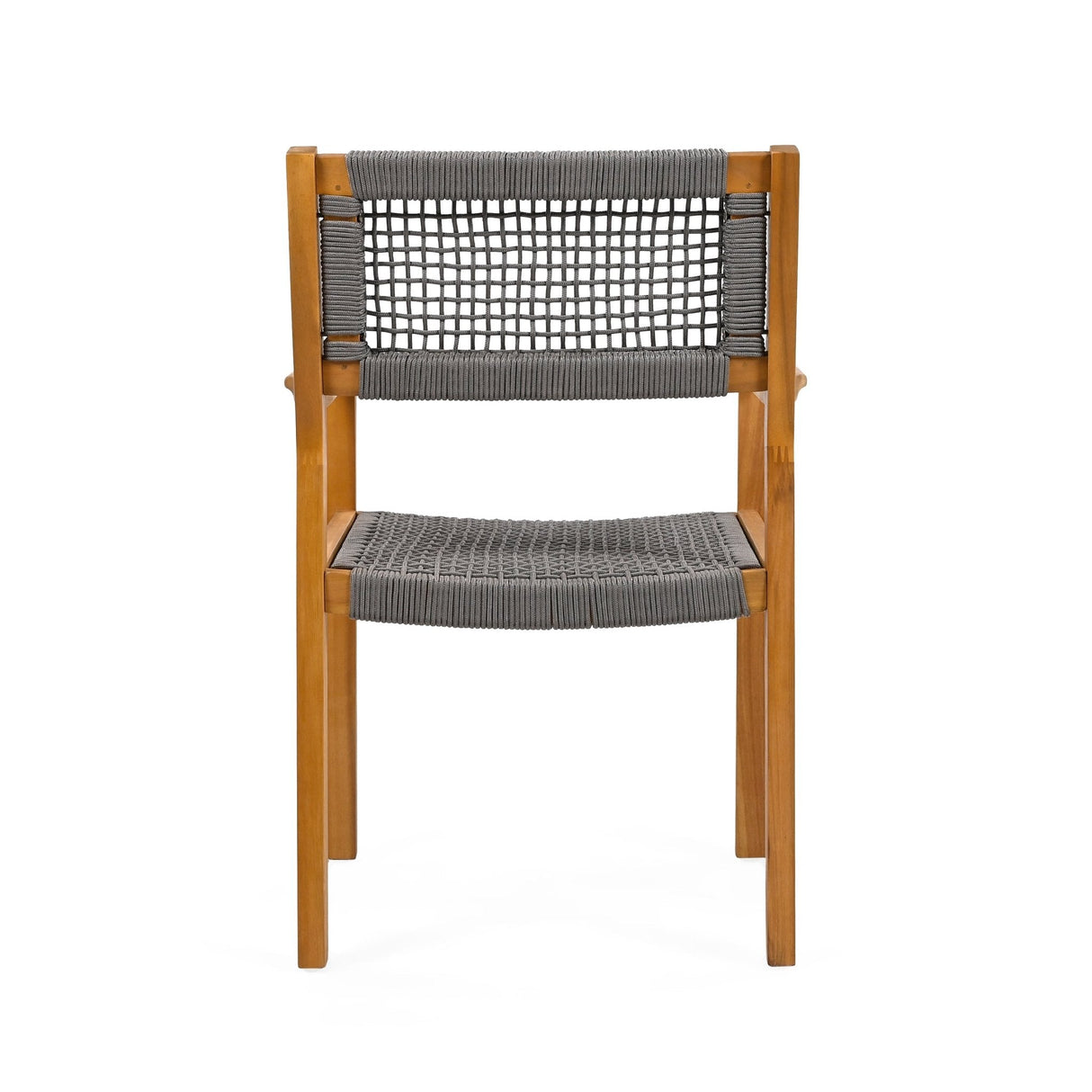 Belladom Wood and Rope Dining Chair with Open Back, Set of 2 - Dining Chairs