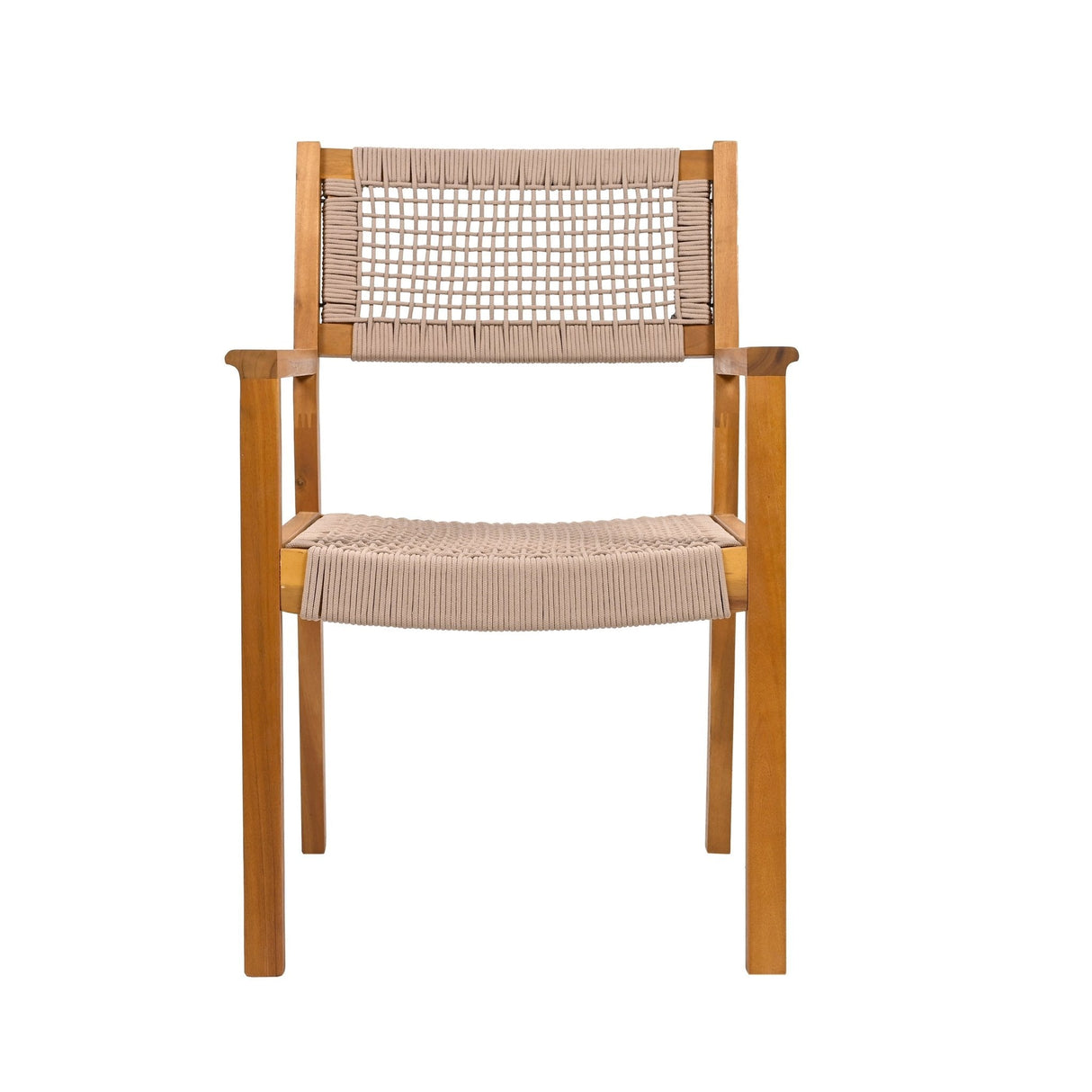 Belladom Wood and Rope Dining Chair with Open Back, Set of 2 - Dining Chairs