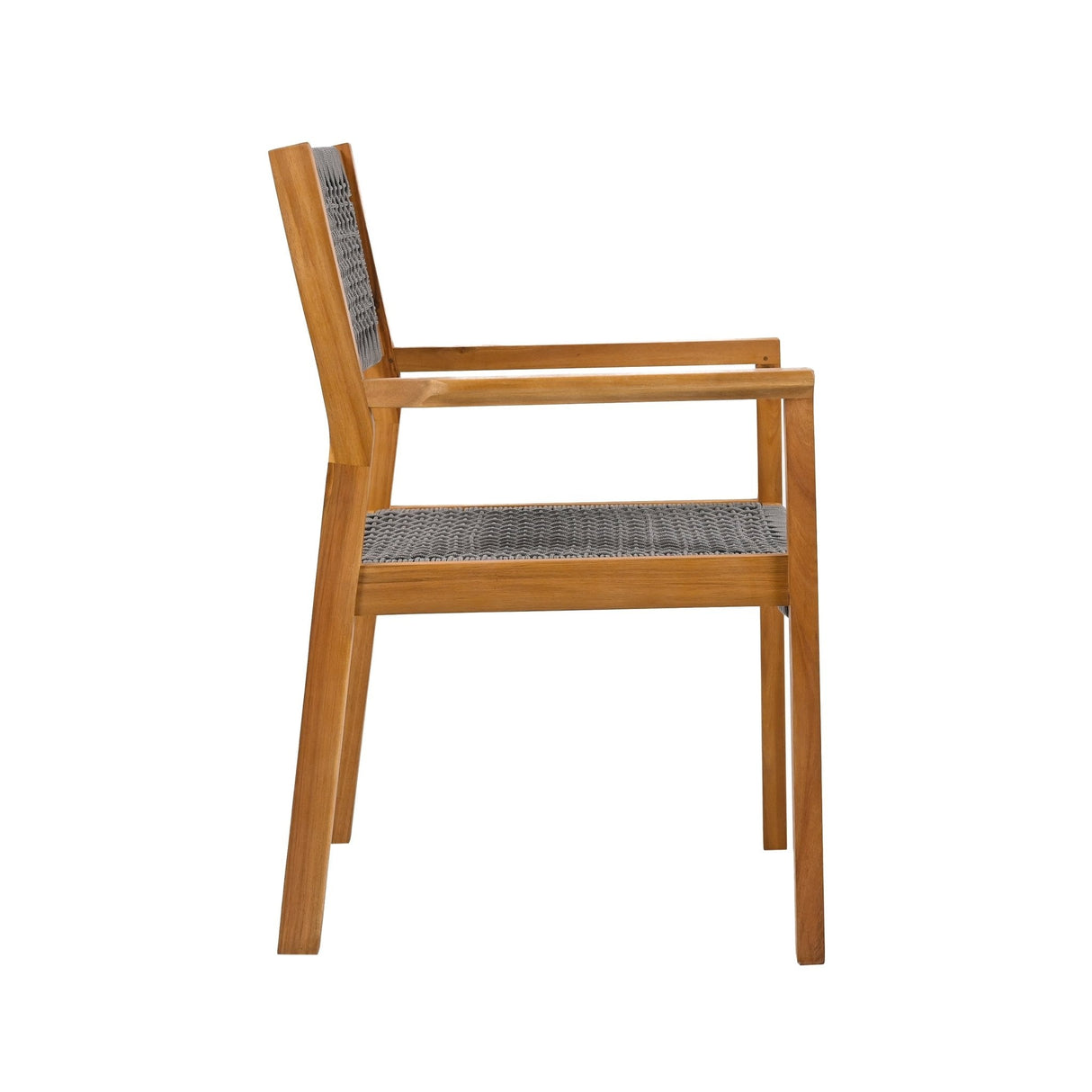 Belladom Wood and Rope Dining Chair with Open Back, Set of 2 - Dining Chairs