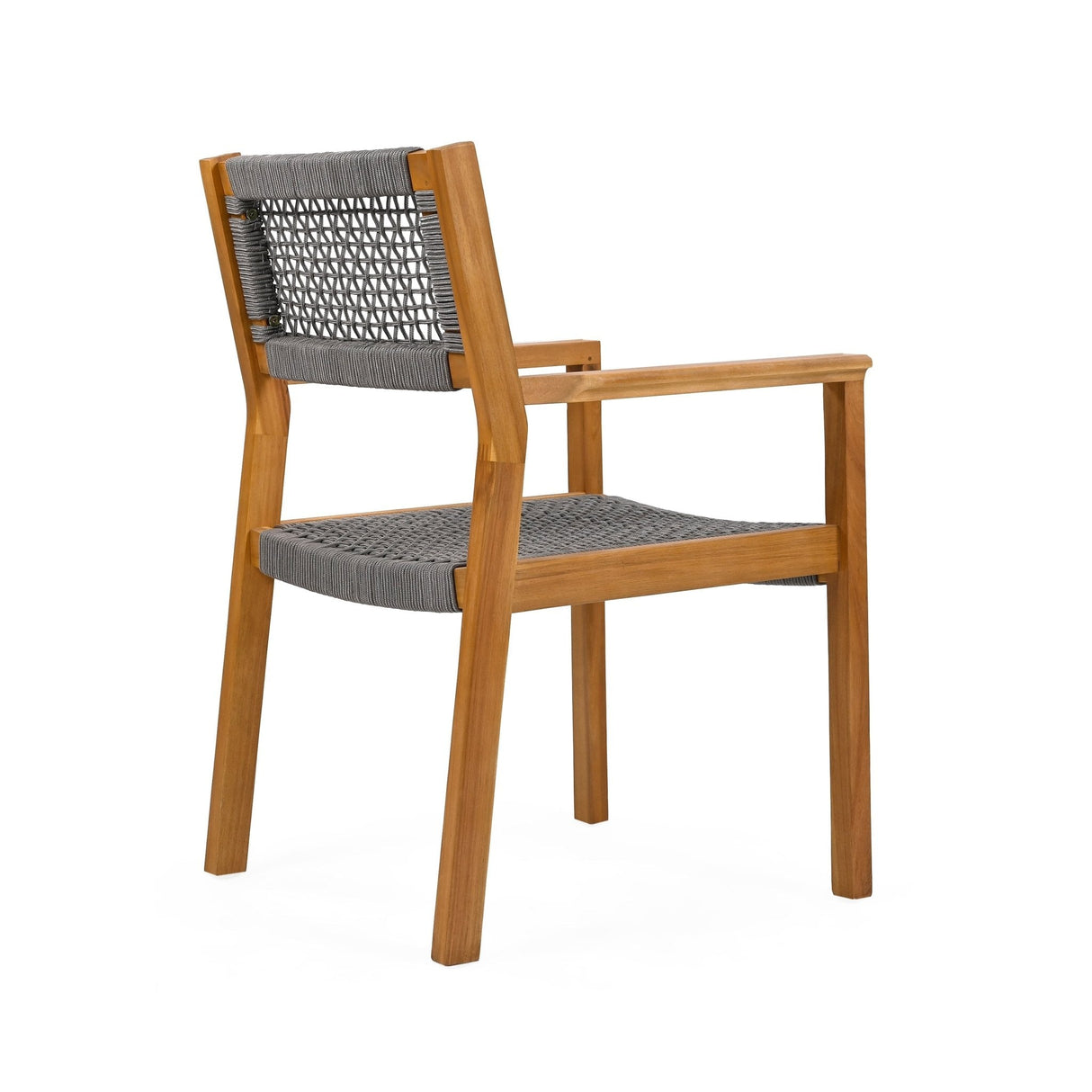 Belladom Wood and Rope Dining Chair with Open Back, Set of 2 - Dining Chairs