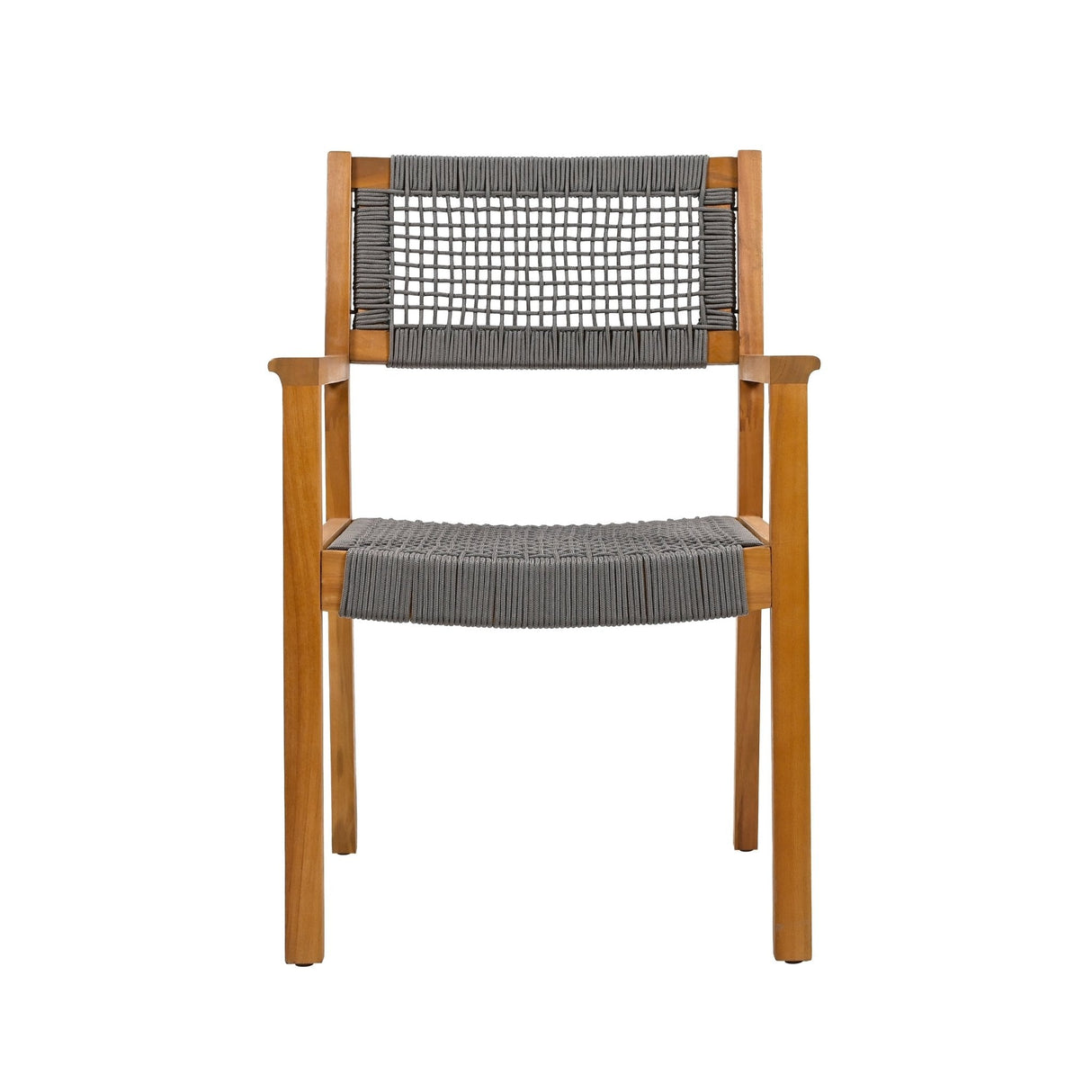 Belladom Wood and Rope Dining Chair with Open Back, Set of 2 - Dining Chairs