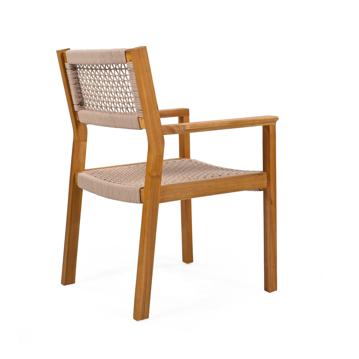 Belladom Wood and Rope Dining Chair with Open Back, Set of 2 - Dining Chairs