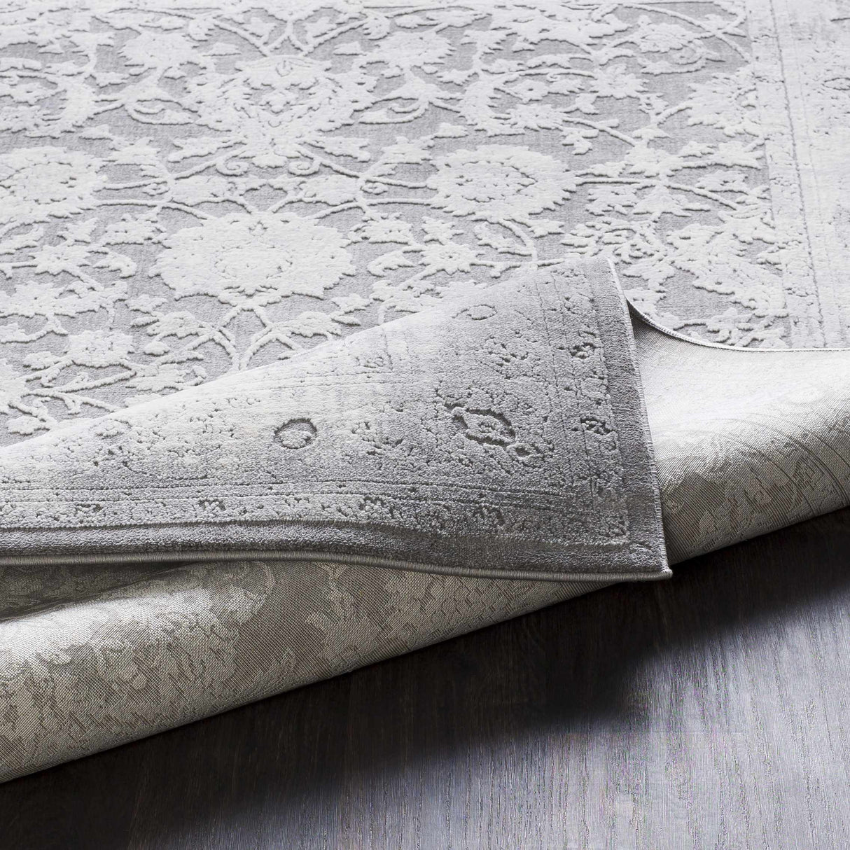 Benavides Gray Updated Traditional Tibetan Rug