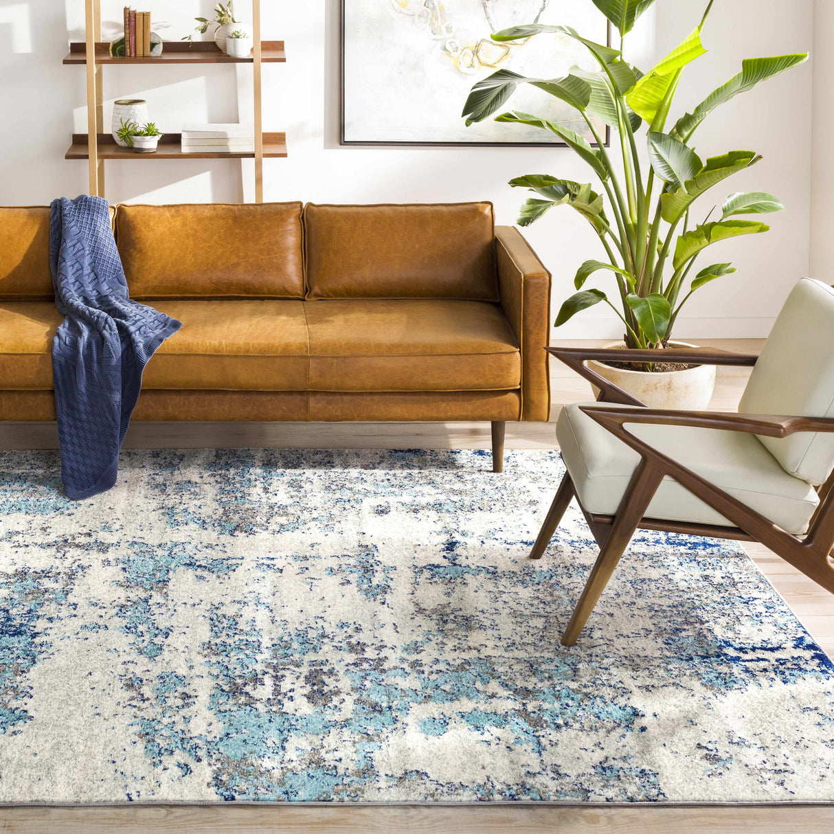 Beverly Abstract Blue Area Rug