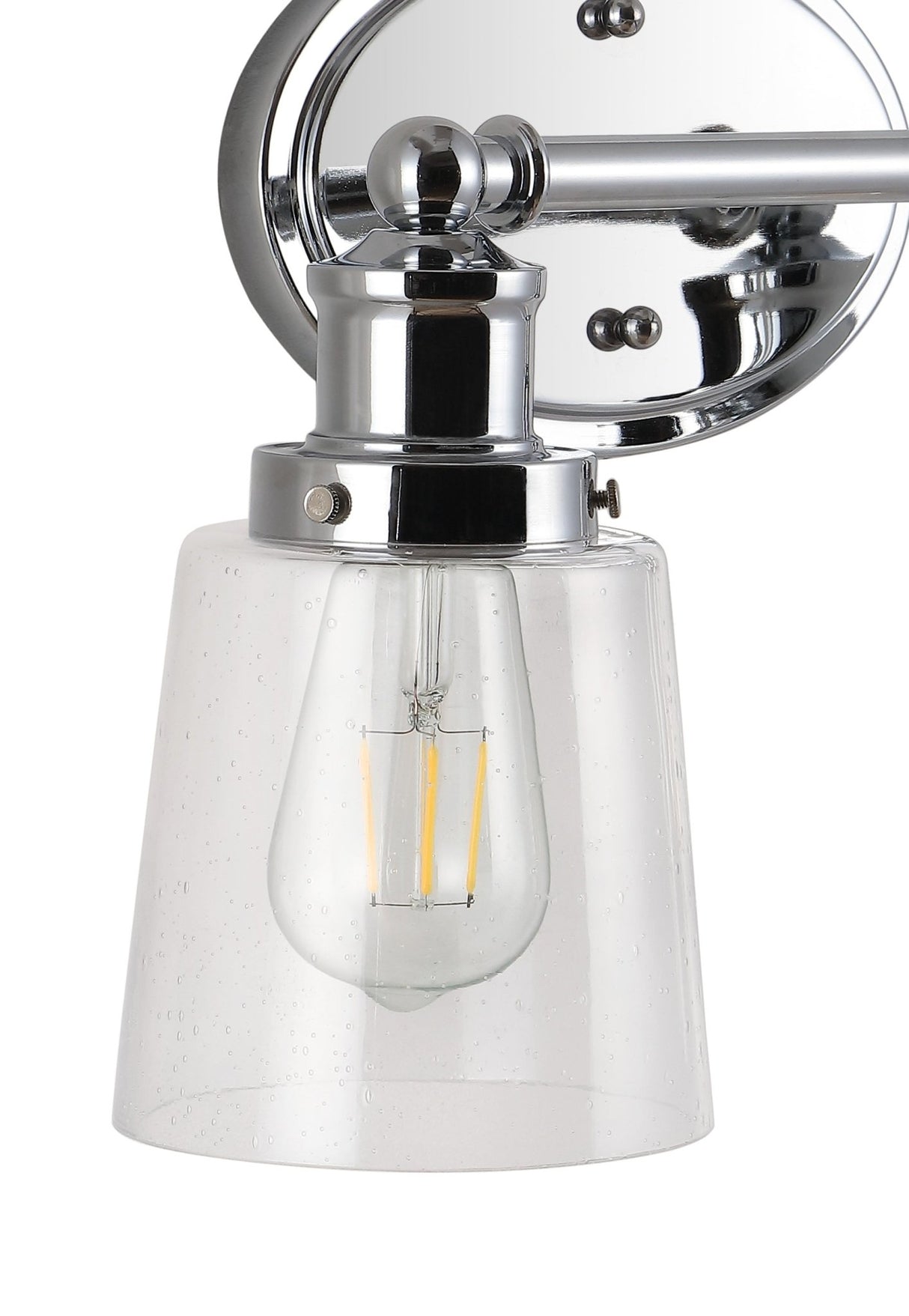 Beverly 2 - light iron/seeded glass classic cottage led vanity light - Tuesday Morning - Bathroom Vanity Lights