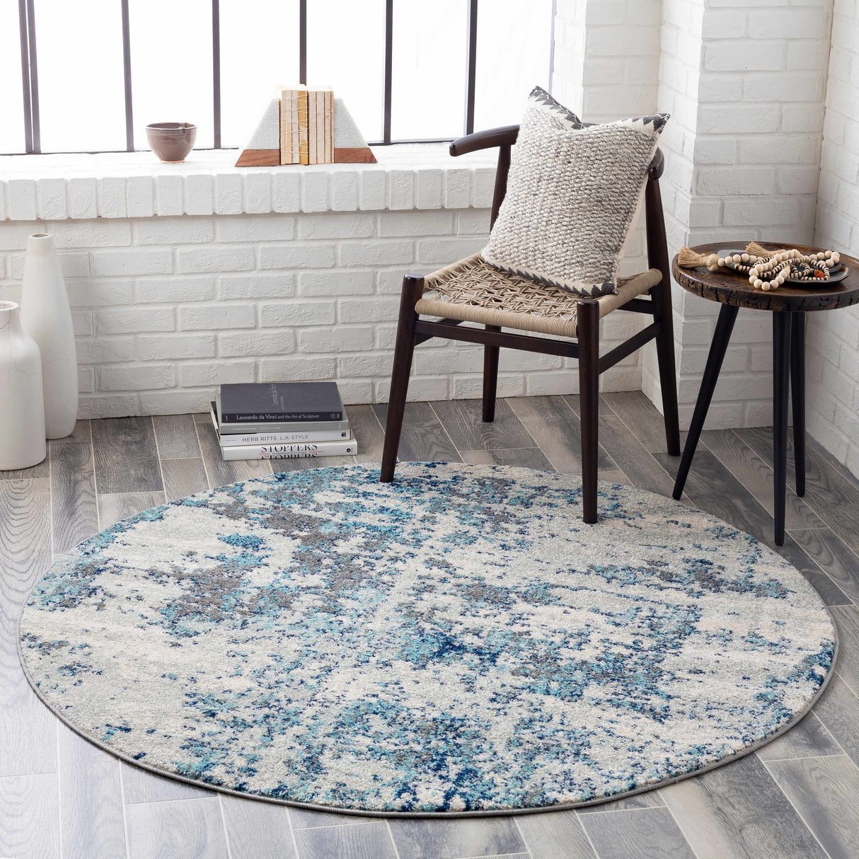 Beverly Abstract Blue Area Rug