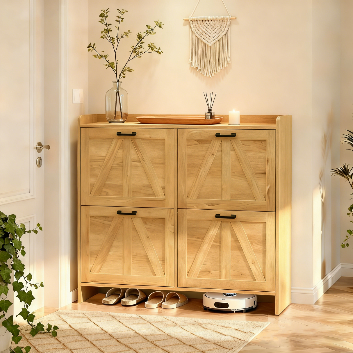 Farmhouse Style Shoe Cabinet