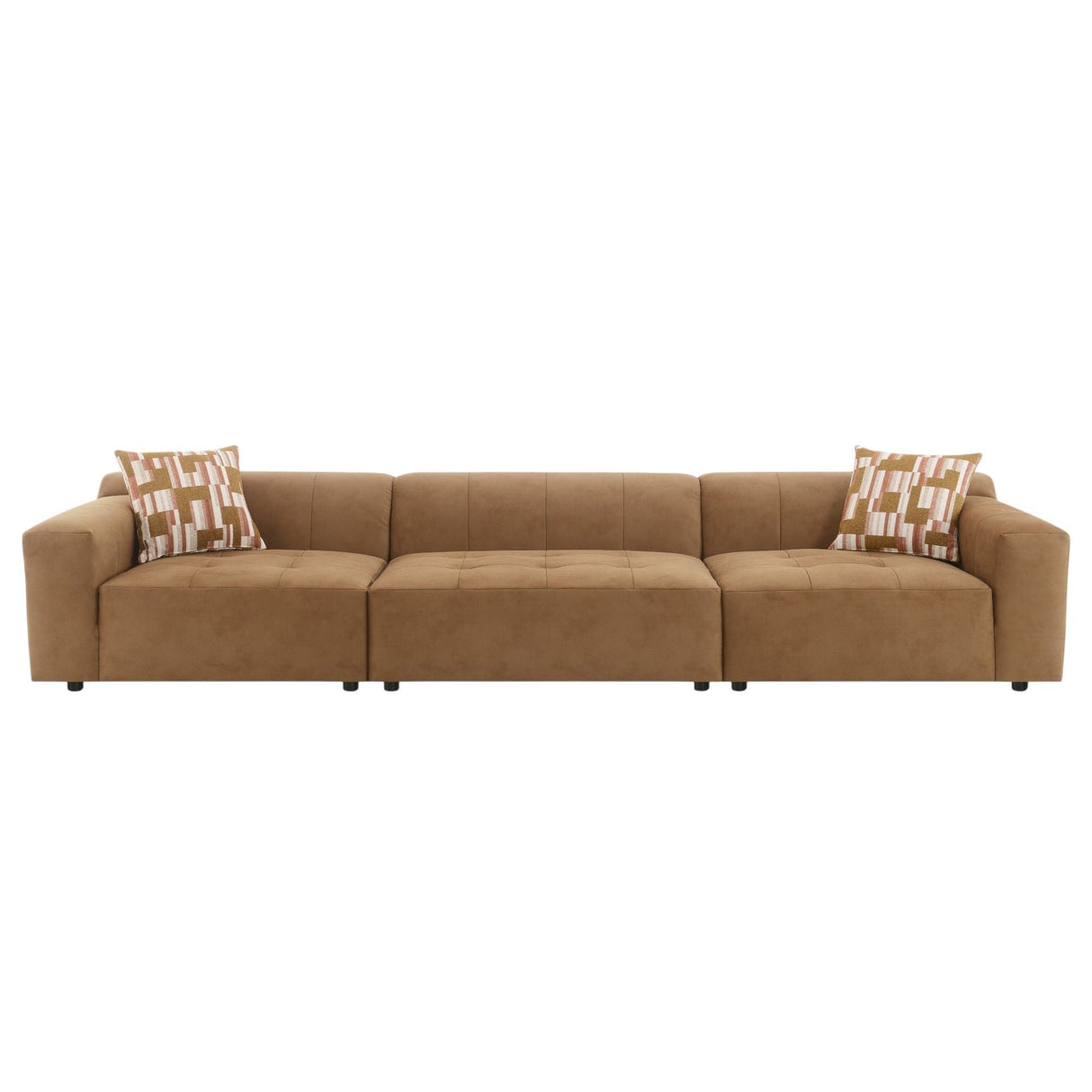Modular Sofa Set With 2 Matching Toss Pillows - Chocolate