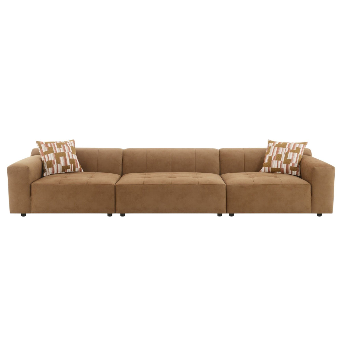 Modular Sofa Set With 2 Matching Toss Pillows - Chocolate