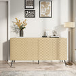 Mid-Century-Modern-Sideboard-63'-Oak-Buffets-&-Sideboards