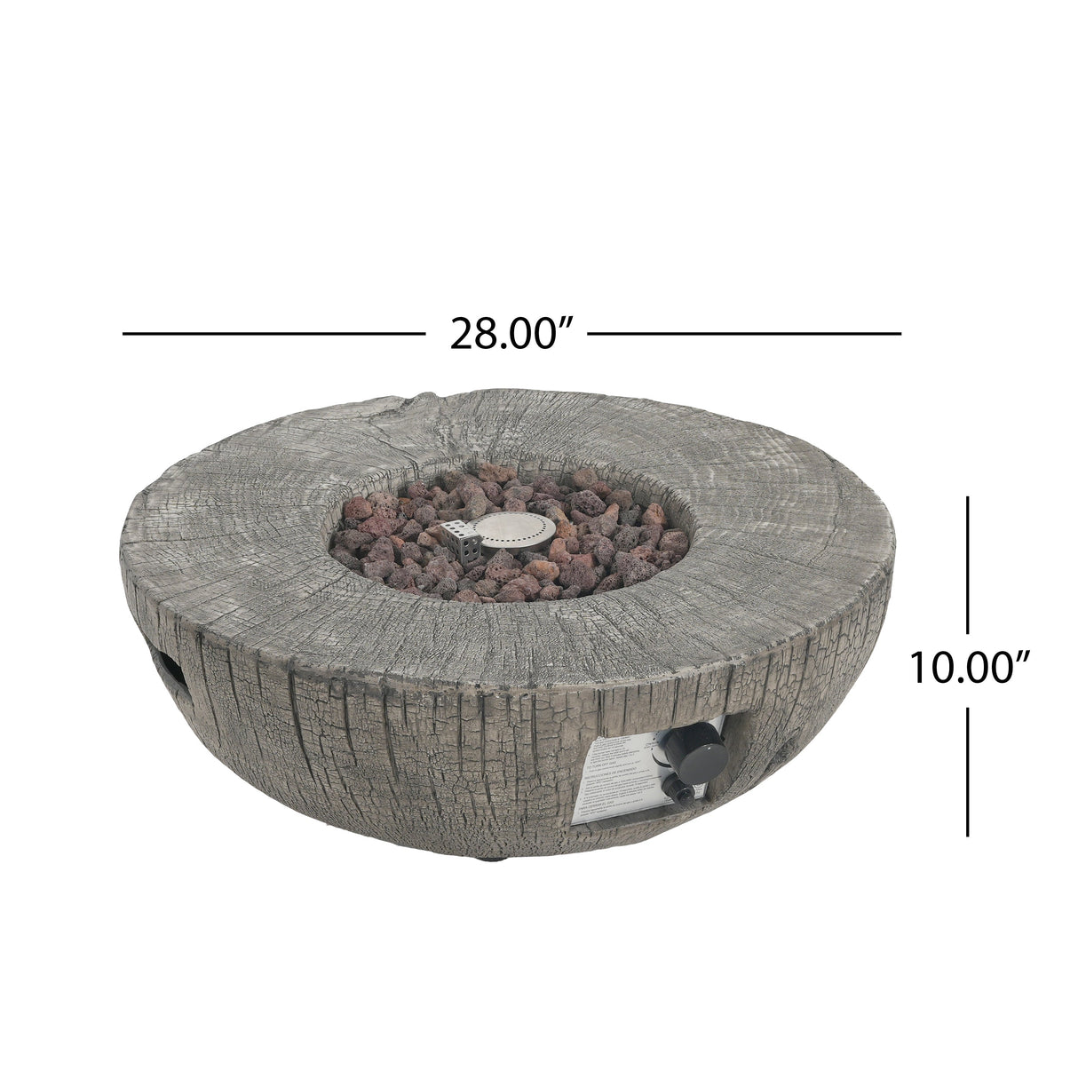 Patio MGO Propane Fire Pit, 30,000 BTU, Light Grey