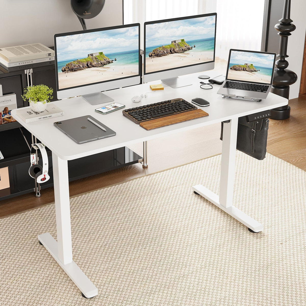 Stary Electric Standing Desk with Adjustable Height - Metal & Wood