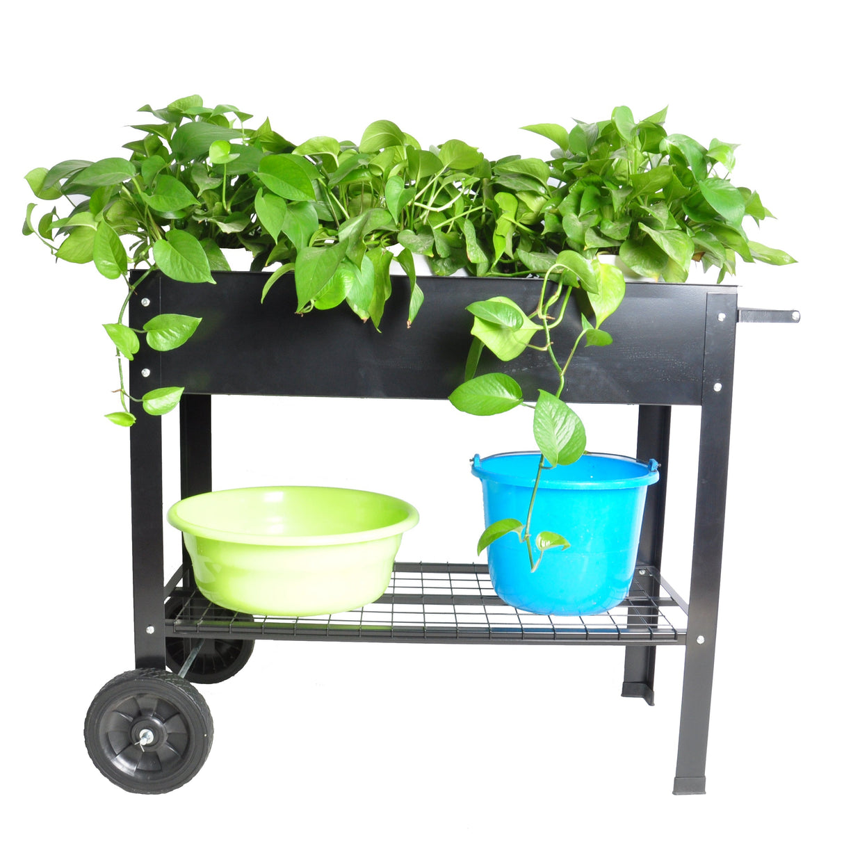 Mobile Metal Raised Garden Bed Cart with Legs