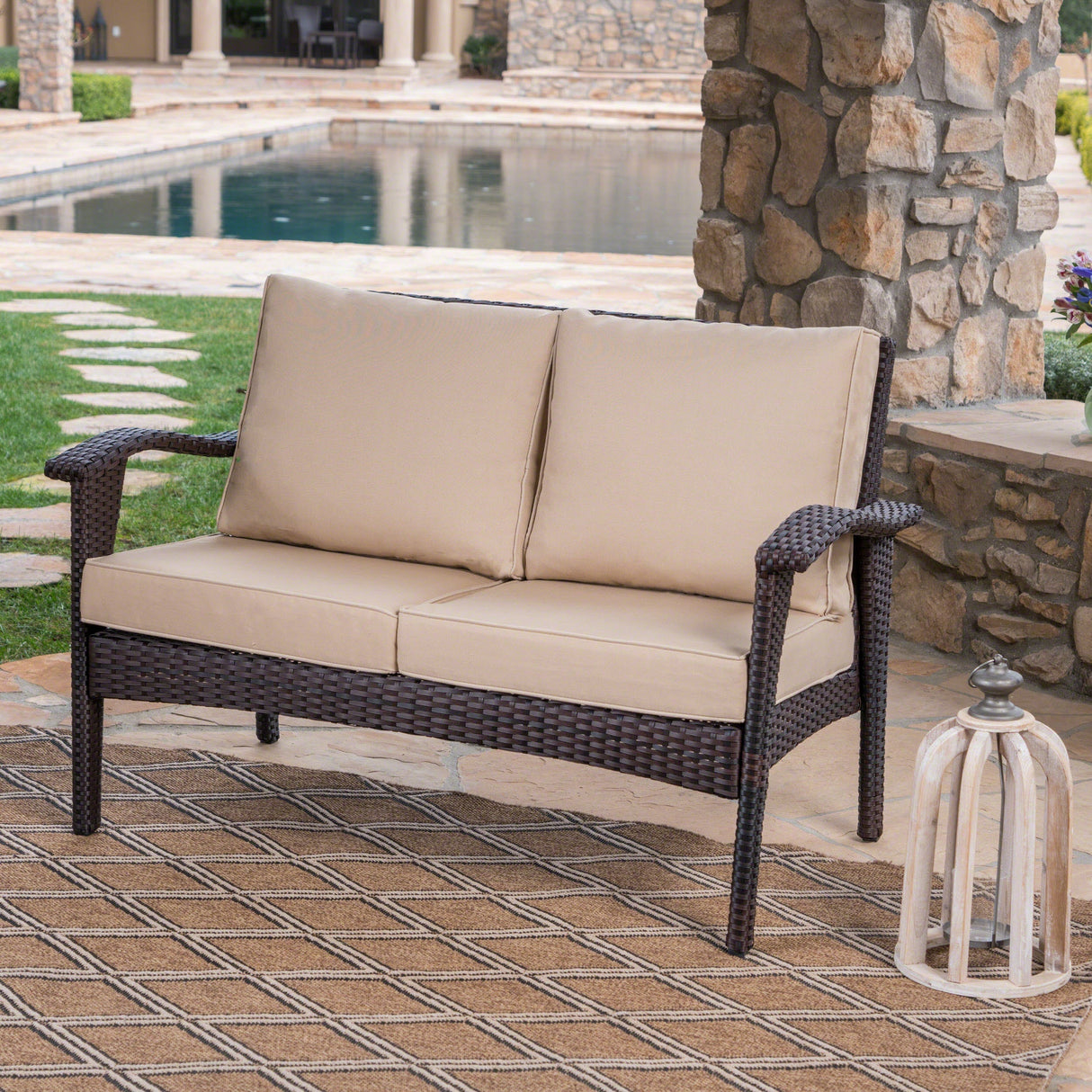 The Superior Comfort All-Weather Wicker Loveseat by Christopher Knight Home