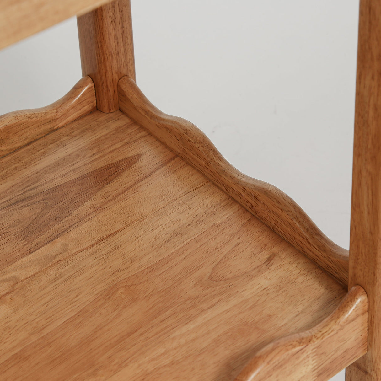 Solid Rubberwood Rolling Side Table
