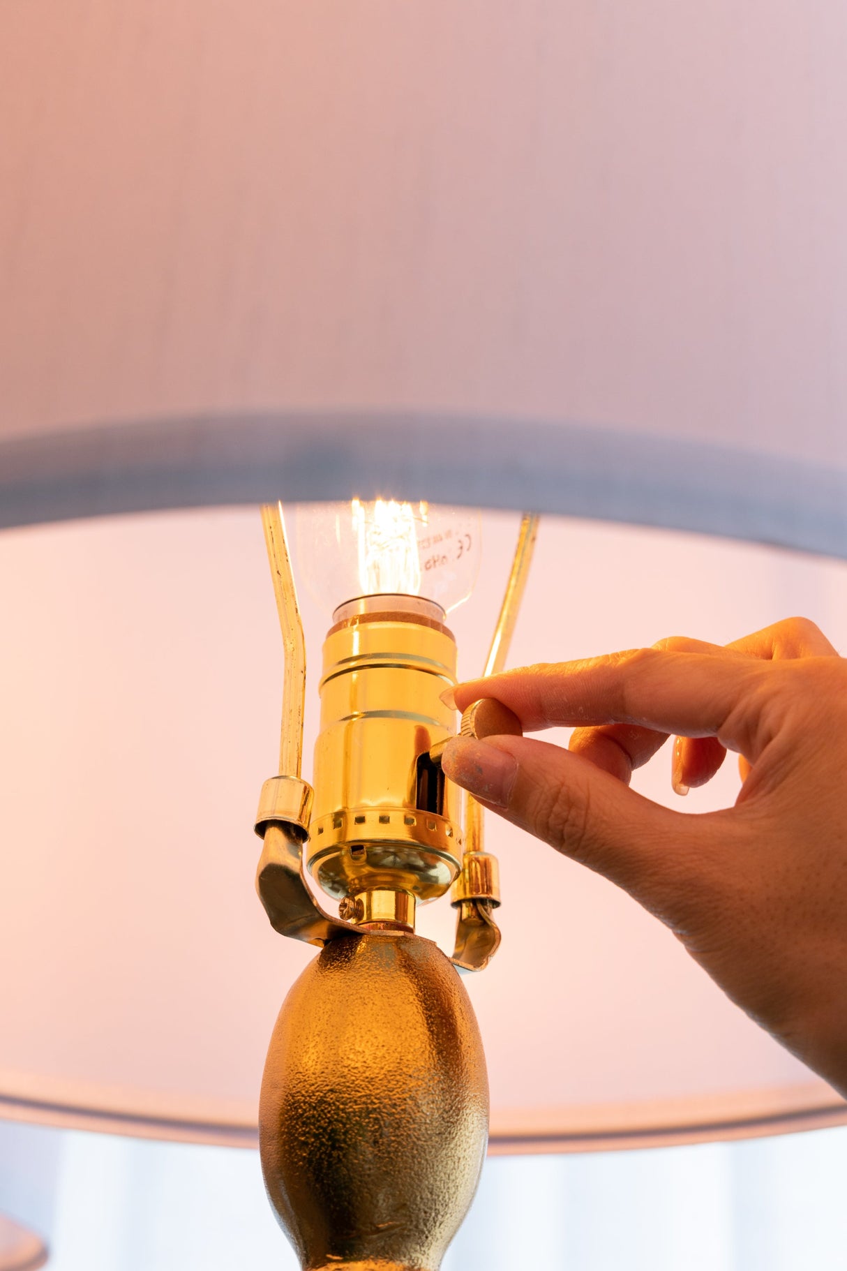 D15x29.5' Gold and White Table Lamp with Round Four Tiered Body