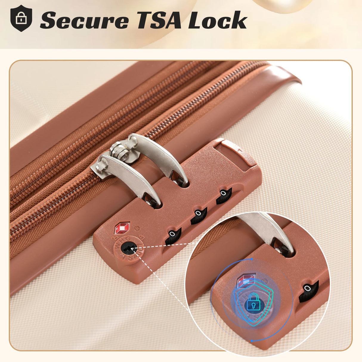 3 Piece Expandable Hard Shell Luggage Set with TSA Lock